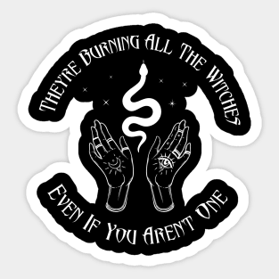 They're burning all the witches, even if you aren't one Sticker